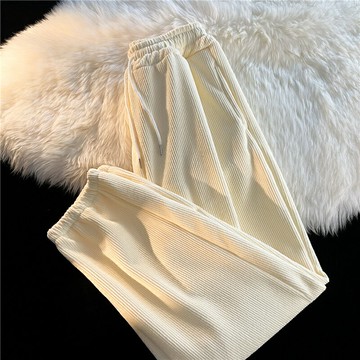 2022春秋季新款復古垂感燈芯絨寬松休閑純色百搭港風ins束腳長褲