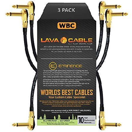 WORLDS BEST CABLES Units Lava Mini ELC Inch Guitar Bass Effects Instrument, Patch Cable with Premium Gold Plated