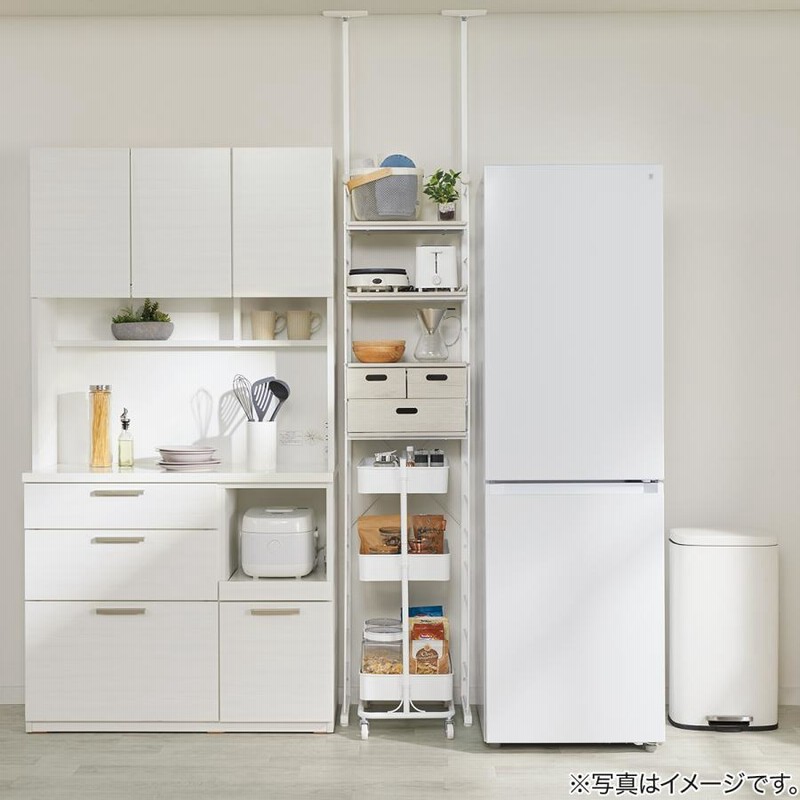 突っ張り壁面収納Nポルダ リビング収納2連セット(幅80cm ホワイトウォッシュ 突っ張り壁面収納Nポルダ リビング収納3連セット(幅80cm