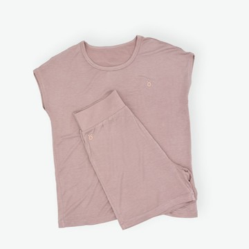 minihope美好的親子生活 - 輕柔感短袖套裝-藕色-藕色