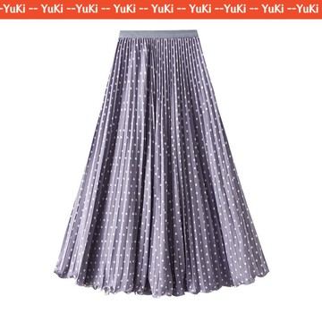 現貨️💕【98cm】氣質波點百褶裙 2026春夏新款 高腰 顯瘦 大擺 半身裙 長裙 高個子女裝 拖地裙 及踝裙 超長