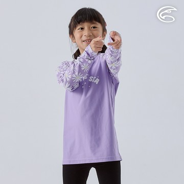 ADISI 童抗UV親膚防磨長袖上衣 AR2413103 翻糖紫/紫花 (130-160)｜UPF50+ 防曬 防磨衣 水母衣 浮潛 衝浪 溯溪 水上活動