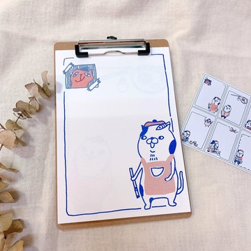 貓畫家夾板便箋 | Risograph網印 | 信紙 |便條紙 | 文具