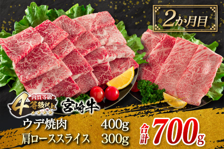 ≪3か月お楽しみ定期便≫宮崎牛焼肉＆スライスセット(総重量2.3kg)　肉　牛　牛肉 JC2-23