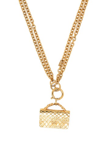 CHANEL Pre-Owned - 1971-1980s Classic Flap pendant necklace - women - Gold Plated - One Size