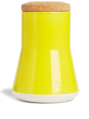 Established & Sons - No.3 storage jar (21cm) - unisex - ceramic/Cork - One Size - Yellow