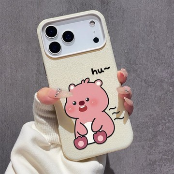可愛海狸露比 適用iPhone17promax手機殼 蘋果16柔軟親膚15plus大孔14皮紋13軟殼12/11保護殼