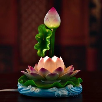 戴玉堂 佛燈佛前供燈佛長明燈佛具用品大全家用插電LED陶瓷蓮花燈