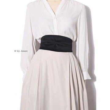 輕奢韓風簡潔百搭女士裝飾寬腰封配連衣裙外套通勤職場松緊布腰帶