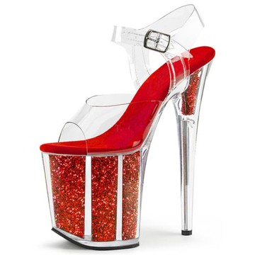 20CM恨天高性感鋼管舞高跟鞋魚嘴防水臺性感模特夜店超高跟涼鞋女