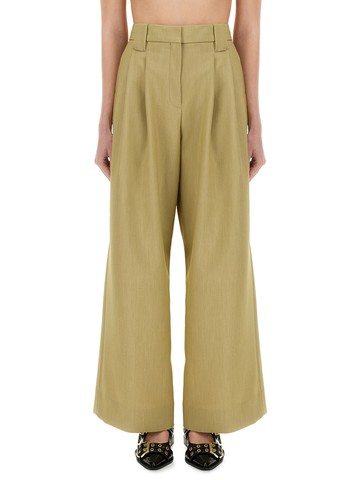 ganni twill suit pants
