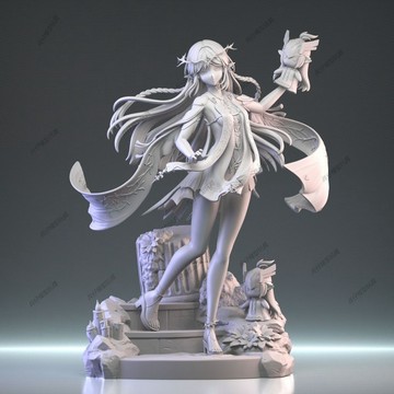 【台灣出貨】✨免運 鳴潮 卡提西亞 手辦 模型 GK白模 3d打印 擺件 diy白模