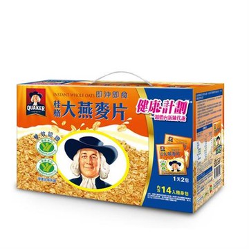 【QUAKER 桂格】大燕麥片隨身包37.5g*14入(早餐推薦)