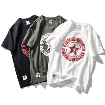 外貿尾單剪標夏季男士純棉短袖t恤男出口原單潮牌休閑圓領體恤衫