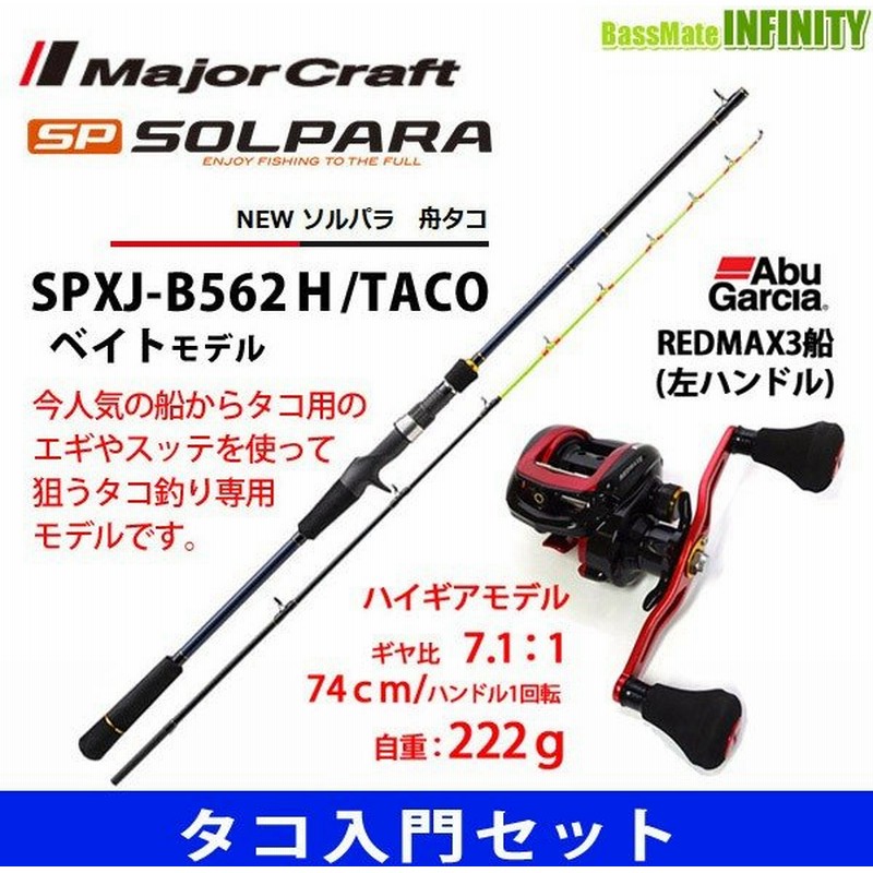 タコ入門セット メジャークラフト ソルパラ Spxj B562ｈ Taco 舟タコ アブガルシア レッドマックス3船 L 左ハンドル 通販 Lineポイント最大0 5 Get Lineショッピング