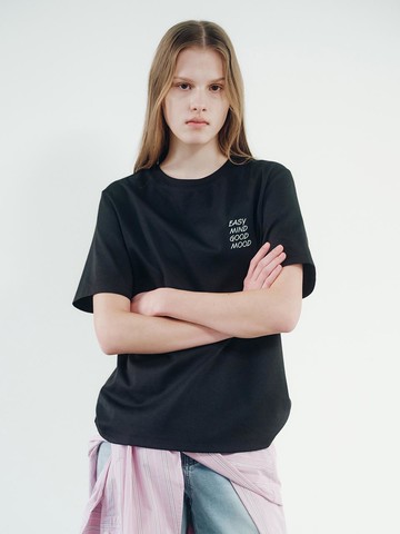 [COLLINS] Supima Cotton Lettering Back Point Oversized T-shirt [2colors]
