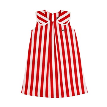 Crocodile Junior小鱷魚童裝- 娃娃領直條洋裝 ( C65390-01 小童款)