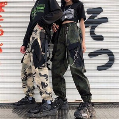 カーゴパンツ 迷彩柄 ウエストゴム ボトムス ダンス ダンス 衣装 韓国 ヒップホップ レディース 通販 Lineポイント最大get Lineショッピング