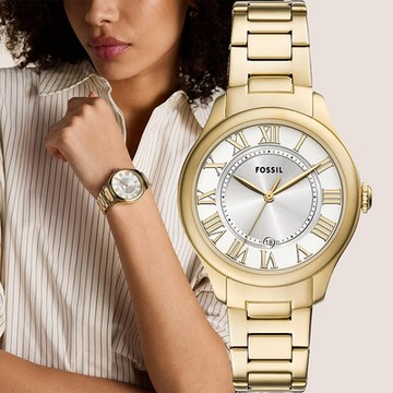 FOSSIL Raquel 復古羅馬時標大三針女錶 新春開運 送禮首選-38mm ES5395