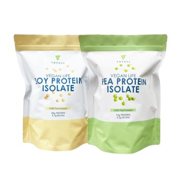 [台灣 Tryall] 分離大豆蛋白 (1kg/袋)+分離豌豆蛋白 (1kg/袋) 多口味-分離大豆蛋白+分離豌豆蛋白-原味