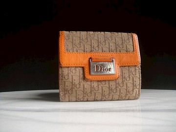 【老時光 OLD-TIME】早期二手老包義大利製DIOR短皮夾(瑕疵福利品