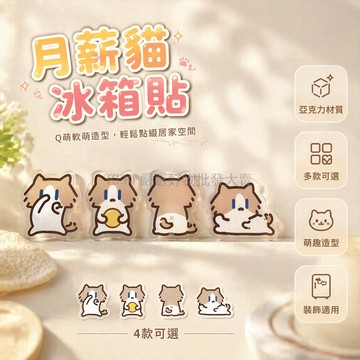 台灣出貨 磁吸冰箱貼 月薪貓 表情包周邊 亞克力材質 卡通萌系 居家裝飾 氛圍佈置 實用禮物
