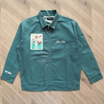 明星同款 TUFF CROWD Jacket ins同款立體印花拉鏈外套夾克