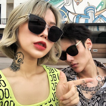 韓潮眼鏡明網紅同款方形太陽眼鏡72376