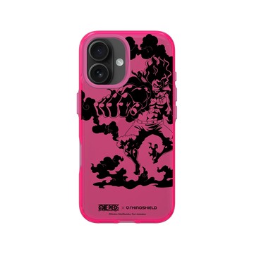 iPhone 16 Clear 粉漾桃 - 航海王 One Piece - 復刻系列-魯夫 四檔大蛇炮