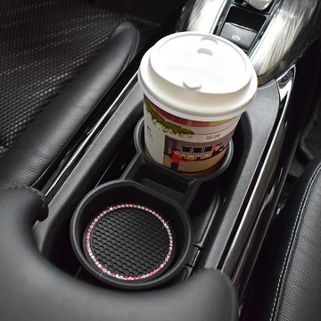 汽車水杯墊通用創意帶鉆置物墊子車內鑲鉆防滑墊內飾用品新品包郵