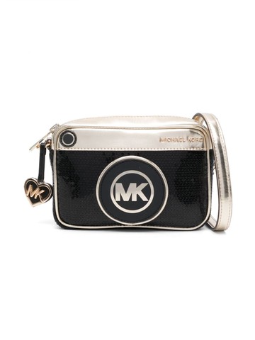 Michael Kors Kids - metallic-finish sequined shoulder bag - kids - Polyethylene Terephthalate (PET)/Polyester - One Size - Black