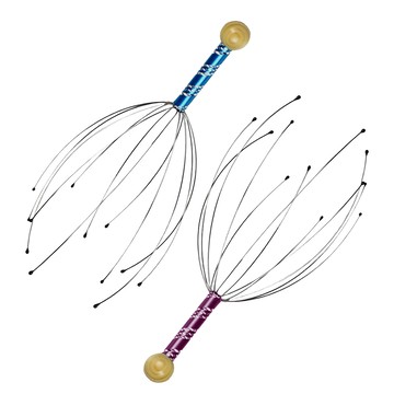 AHOYE 酥麻八爪頭部按摩器 頭皮舒壓按摩神器  1組  藍色 + 紫色