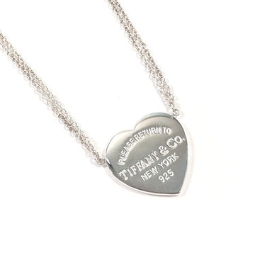 【日本直送 二手美品】蒂芙尼 TIFFANY&Co. 項鍊 Return to Tiffany 愛心 標籤 雙鍊 銀 925 飾品