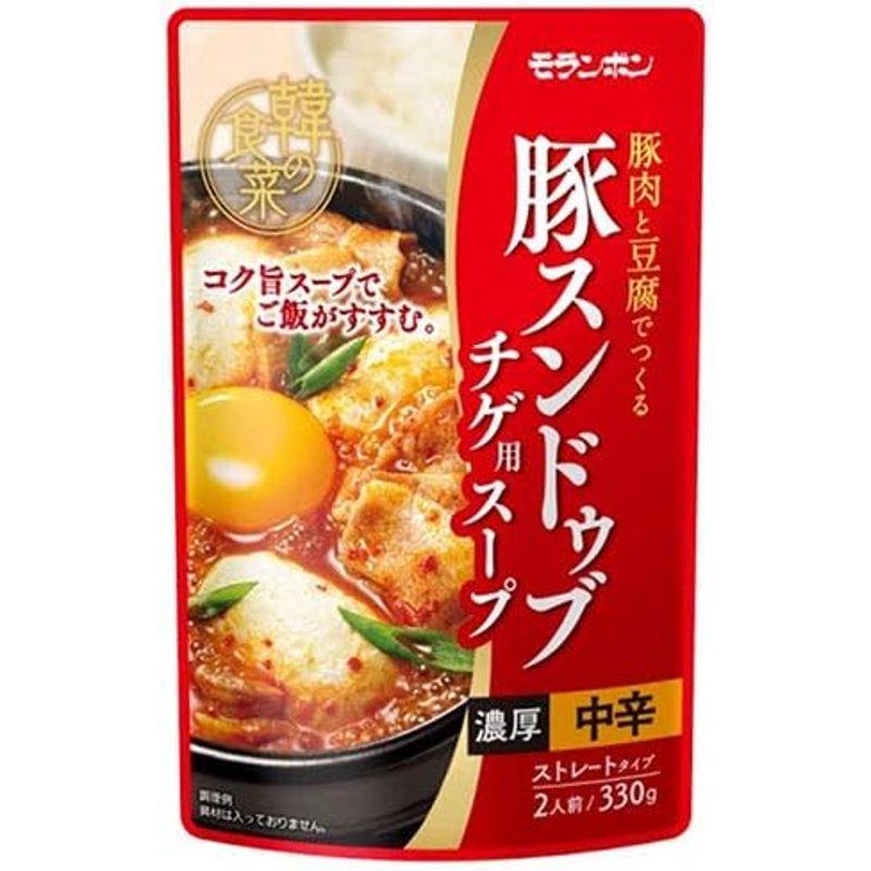 モランボン 韓の食菜 豚スンドゥブチゲ用スープ 330g×10袋入×(2ケース)