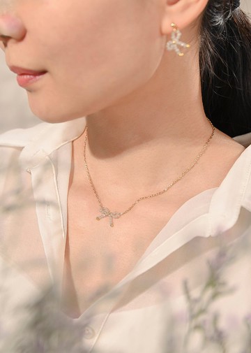 蝴蝶結純銀項鍊 / 拉長石 / JIEGEM   姊的珠寶