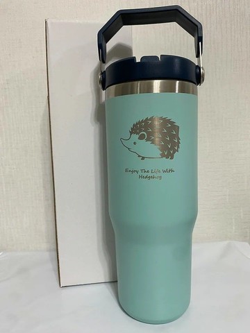 現貨 900CC提把保溫杯 文青藍 刺蝟C