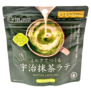 TEA TSUBOICHI 壺市製茶本舖 宇治抹茶拿鐵用沖泡粉 - 100%國產原料  100g  1入  1包