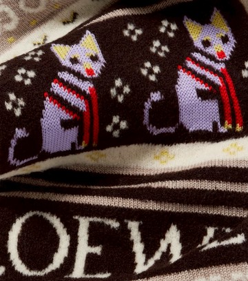Loewe x Louis Wain Fair Isle wool-blend scarf
