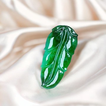 老坑辣綠翡翠葉子 | 天然緬甸玉翡翠A貨 | 送禮