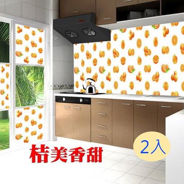 AGL愛潔樂 噴水就黏無膠式廚房/玻璃藝術壁貼- 水果篇[單色2入2款任選] W45*L90cm