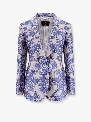 Jacquard silk blend blazer with embroidery - ETRO - gender_Woman