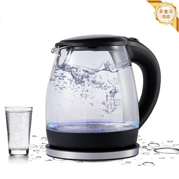 【藍光速沸】電熱水壺 燒水壺 開水壺 花茶壺 自動斷電 防乾燒 110V美規 高硼硅玻璃 家用辦公室必備