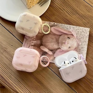 ins風韓系蝴蝶結適用於AirPods Pro3保護套 2/3/4代保護套 蘋果耳機保護殼