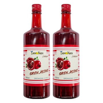 仰南 YANGNAN 石榴風味糖漿 750ml 調製飲品、甜點淋醬 增添獨特風味  2瓶