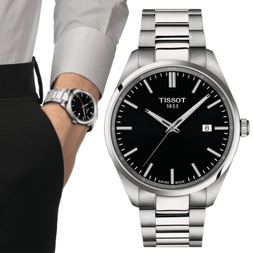 TISSOT 天梭 PR100 經典簡約紳士腕錶/黑X銀/40mm/T1504101105100