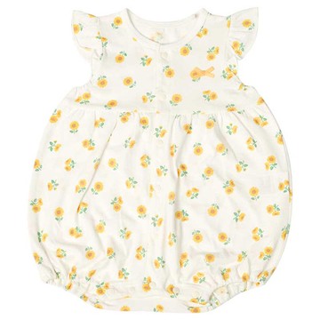 akachan honpo - 短袖兔裝-滿版印花-黃色