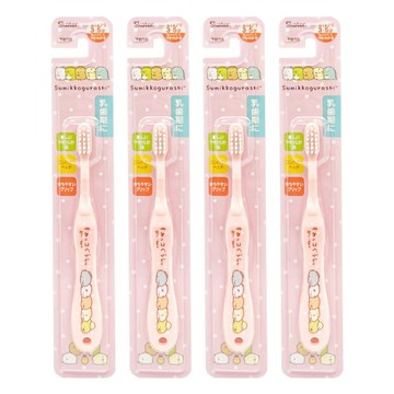 Skater 幼兒軟毛牙刷 長140mm 3~5歲  角落生物 粉紅色  4支