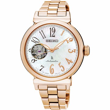 SEIKO LUKIA 美好時光機械女錶 新春換新 送禮首選-珍珠貝x玫塊金/36mm (SSA836J1)_SK045
