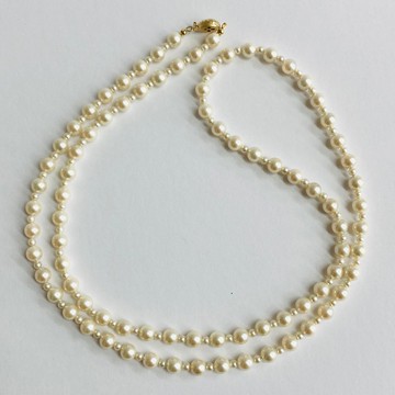 貝珍珠設計歌劇院式項鍊 / 約6mm 約80cm / 奶白雙色 / G / made in japan