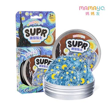 【mamayo】液態黏土奇幻系列-梵谷星夜(星空藍/紓壓玩具/史萊姆/黏土玩具/安全無毒)